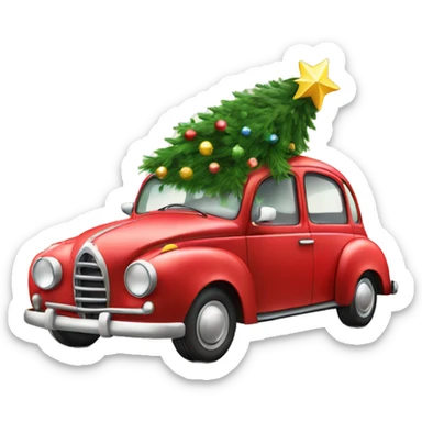 Christmas Car with Christmas Tree  sticker