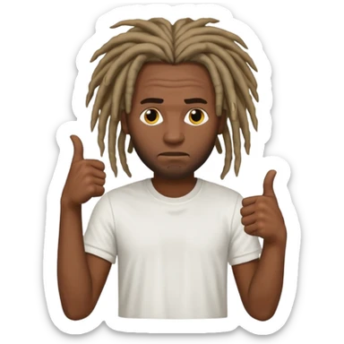 Thumbs down black skinned guys with dreads with his thumbs pointing down sticker