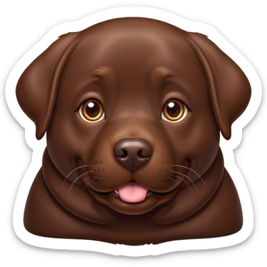 chocolate lab fat sticker