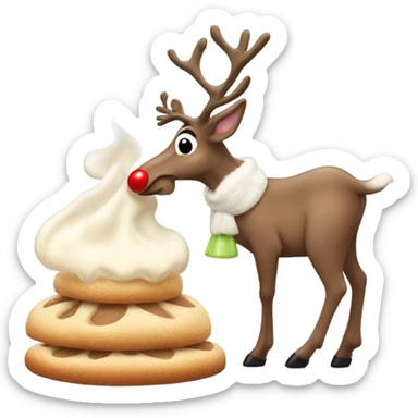 The gayest reindeer in drag sniffing baking soda sticker