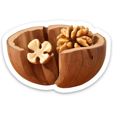 cracked walnut with nut exposed sticker