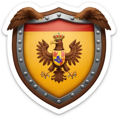 🇪🇸 con un aguila marrón atrás del escudo de España sticker