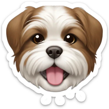Shih tzu brown and white puppy smiling sticker