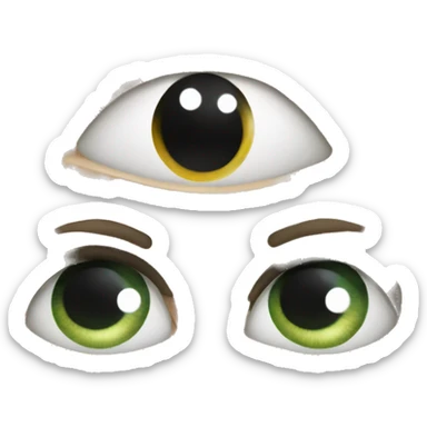 the eye, instead of the pupil, the letter M sticker