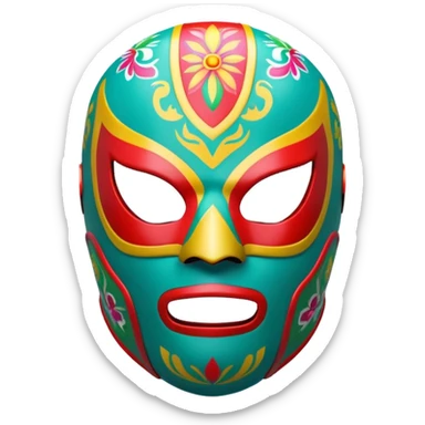 luchador ski mask, colorful mexican wrestling mask sticker