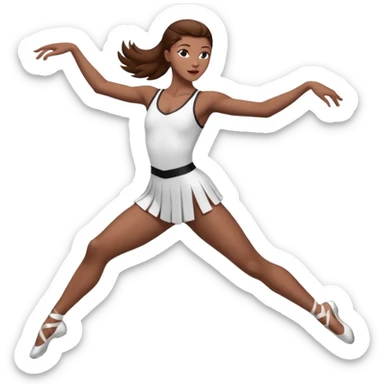 Jazz dancer white with brown hair  sticker