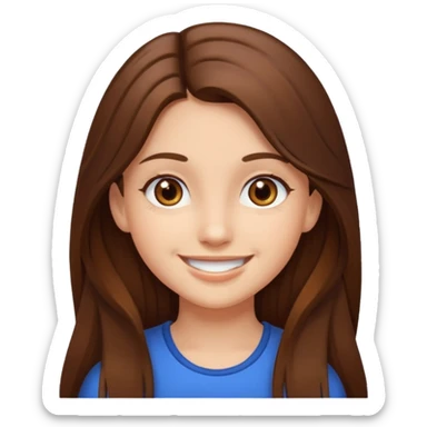 girl long hir brwon and ayes brown sticker