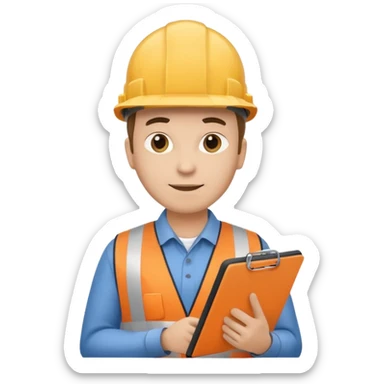engineer with clipboard sticker