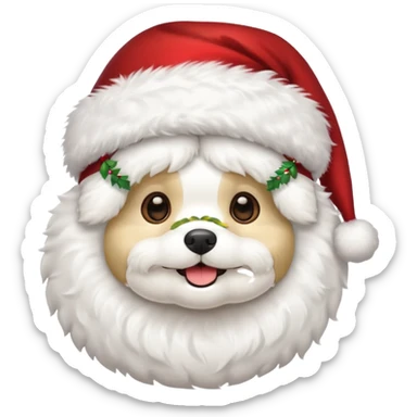 Bichon frisé emoji for x-mas sticker