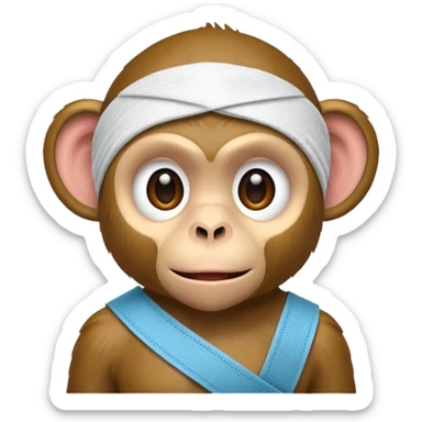 monkey injured sticker