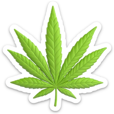 cannabis leaf 3D emoji sticker