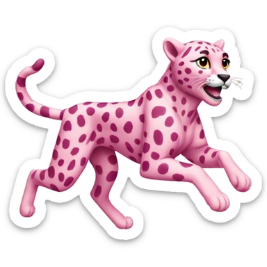 pink cheetah running sticker