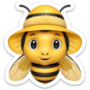 draw a bee in gentle hat sticker