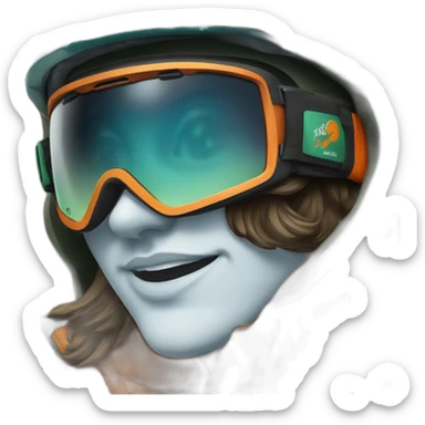 Snowboarder with jagermeister sticker