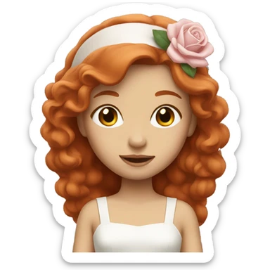 Red head girl in a rose white dress sticker