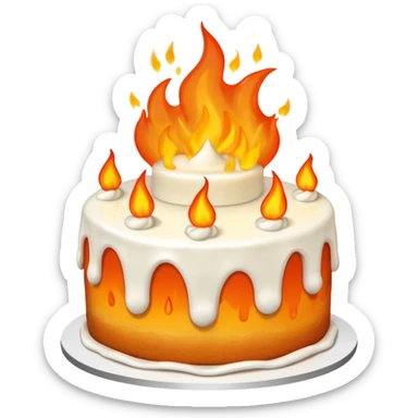 CAKE on fire sticker