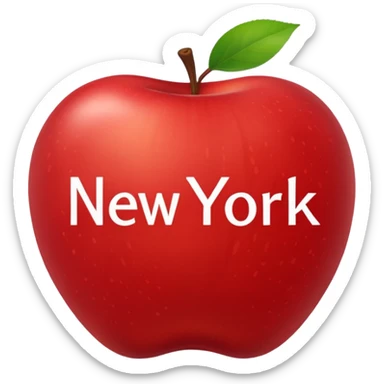 Manzana con el nombre de New York dentro pero aesthetic, que ocupe toda la manzana sticker