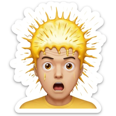 yellow exploiding head normal man mind blown sticker