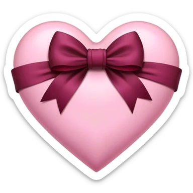 Pink heart with a burgundy bow in the middle sticker