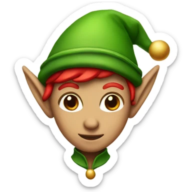 Red and green elf sticker