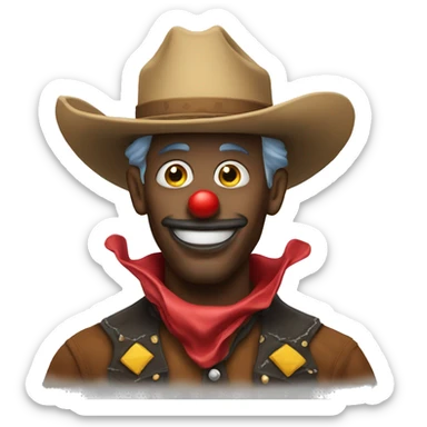 cowboy clown sticker