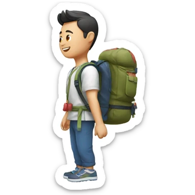 korean men with a backpack travel in Thailand sticker