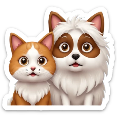 The dog and cat are afraid of fireworks sticker