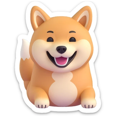 shiba inu, laughing sticker