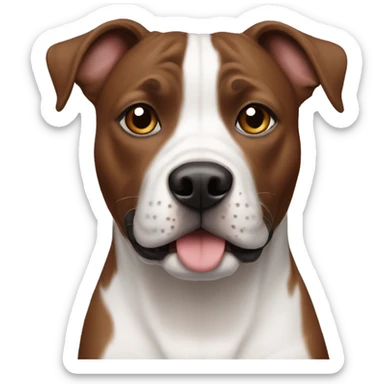 Brown and white staffie dog sticker
