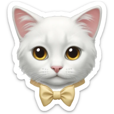 Coqette bow with a white cat sticker