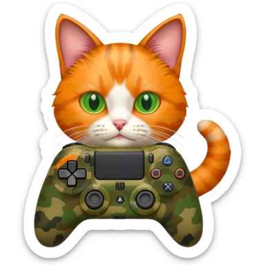 cat homme-avec-manette-ps4-camouflage sticker