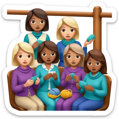 ladies knitting on a cruise ship sticker