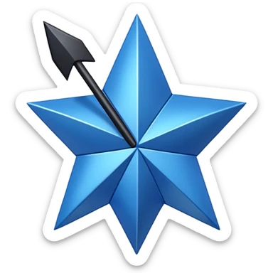 Make a blue star with black right Mark inside sticker