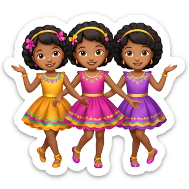 Variety little Black girls dancing sticker