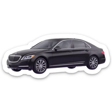 Place a clear plastic film beside the black luxury sedan, not touching the car, to show it is about to be applied, elegant 3D look sticker