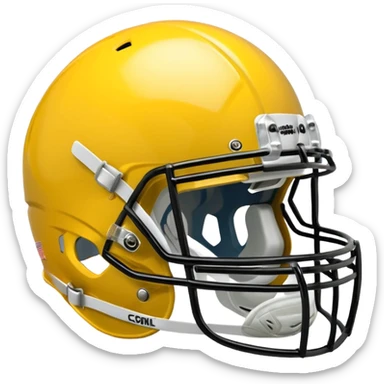College football player helmet in yellow color sticker