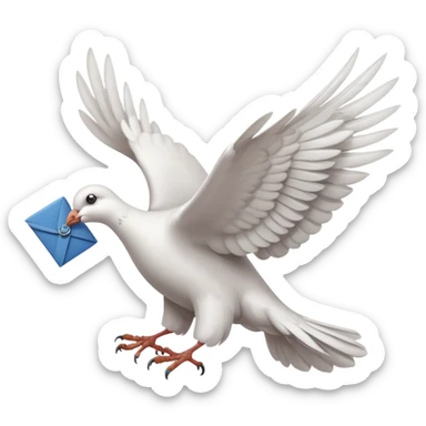 a dove with a letter, in paws sticker