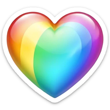 Create an emoji of a heart with a shining rainbow sticker