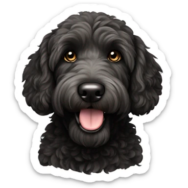 Black goldendoodle dog sticker