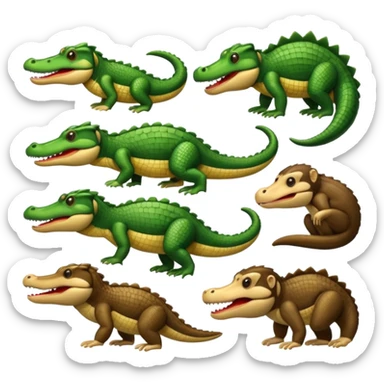 A mix of alligator and monkey sticker