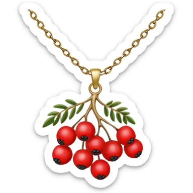 rowan/mountain ash berries as necklace, simple sticker