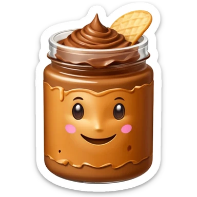 Pote de dulce de leche con chips de chocolate y sin cara sticker