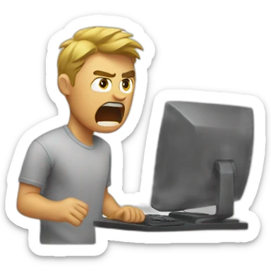 dan getting angry about his monitor sticker