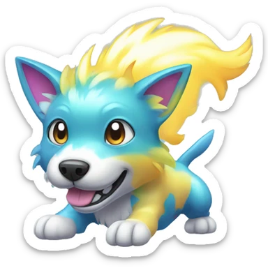 Colorful Shiny Electric Dog Pokémon sticker