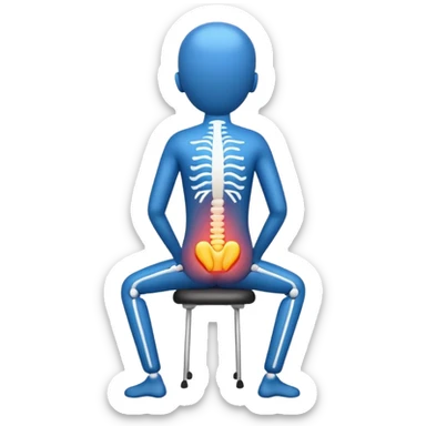 Back pain stick figure sticker