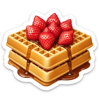 Waffle with strawberries on top emoji sticker
