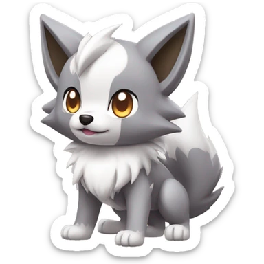 Kawaii Chibi Poochyena-Lycanroc-Pokémon Full Body sticker