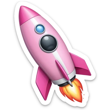 mix light pink dark pink and white girly phone rocket sticker