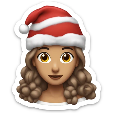 Ariana granda with a Santa hat on  sticker