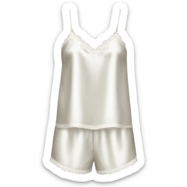 White silk camisole Pyjamas with short trousers sticker